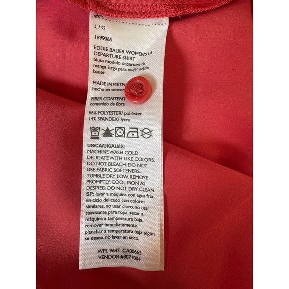 Eddie Bauer Departure shirt size large  NEW with tags attached red/orange - Picture 6 of 9